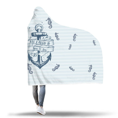 Sea Horse Lover Hooded Blanket