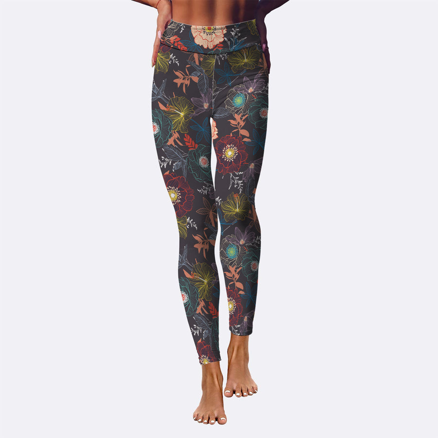 Neon Floral Yoga leggings